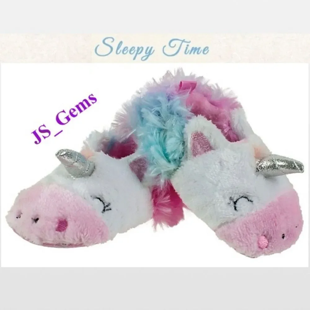 New Sleepy Time Slippers Kid Baby Unicorn Shoes NWT